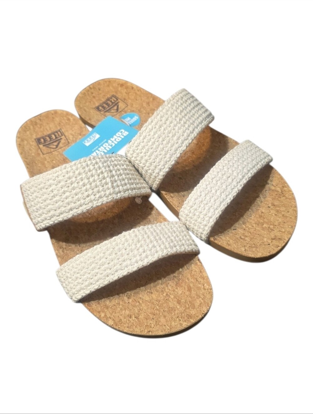 Reef Cushion Bounce Vista Slide Sandals - Natural Crochet - NWT